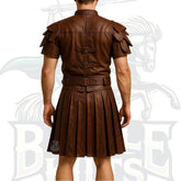 Handmade Men’s Roman Gladiator Leather Kilt – Premium Leather Warrior Kilt